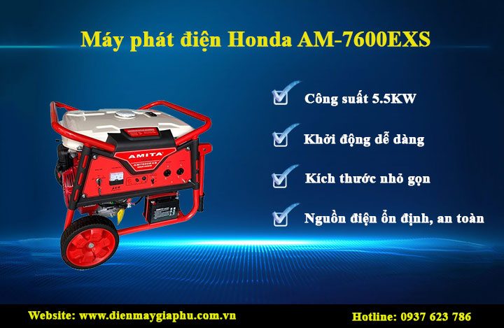 Ưu điểm của máy phát điện Honda AM-7600EXS 