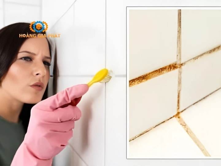 Tẩy vết ố trên gạch nhà tắm