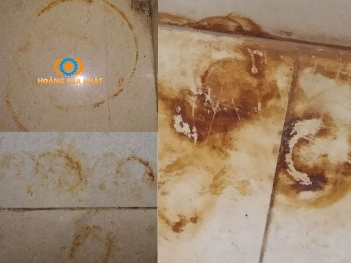 Tẩy vết ố trên gạch granite