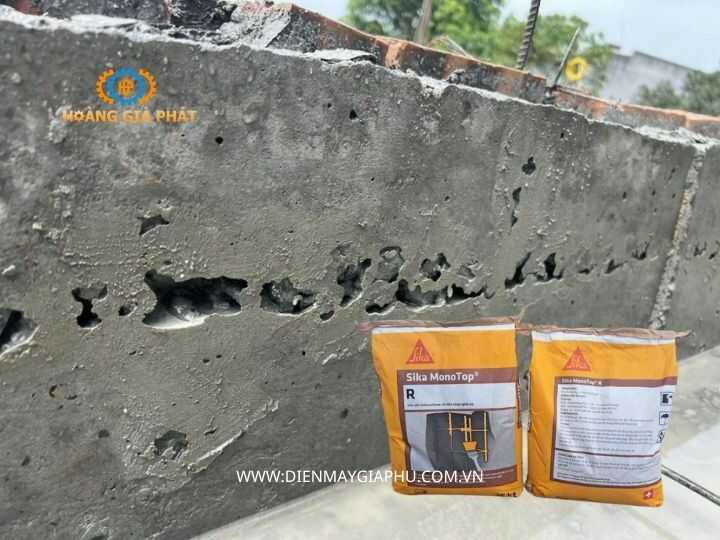 Xử lý bề mặt rỗ bằng sika