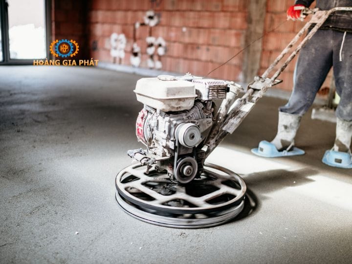 Máy xoa nền bê tông cấu tạo khá đơn giản